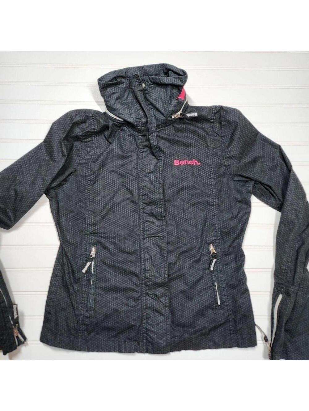 Bench Hooded Jacket Women’s Large Black Lightweight Utility Windbreaker